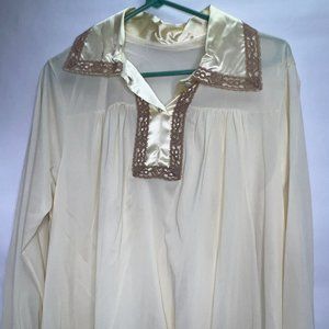 Vintage Satin Lace Gown L